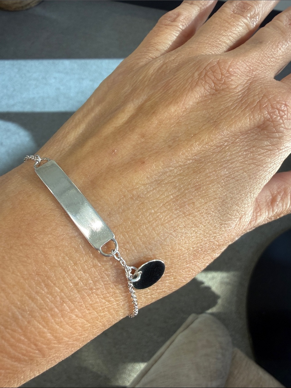 Sterling Silver ID Plate Bracelet - Silver